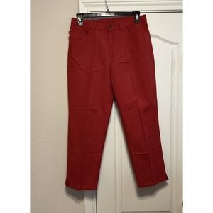 Lauren Ralph Lauren Jeans Women's 12 Bright Red Denim Capri Stretch Pants